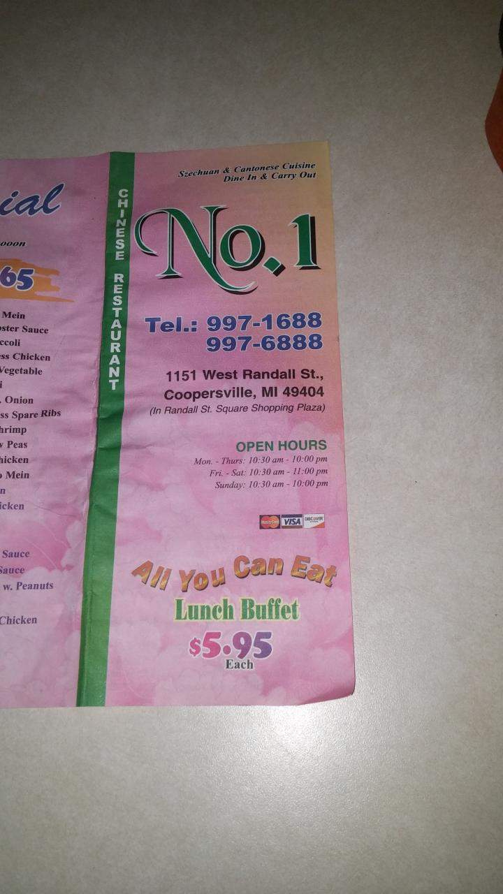 Number 1 Chinese Restaurant - Coopersville, MI menu_pic
