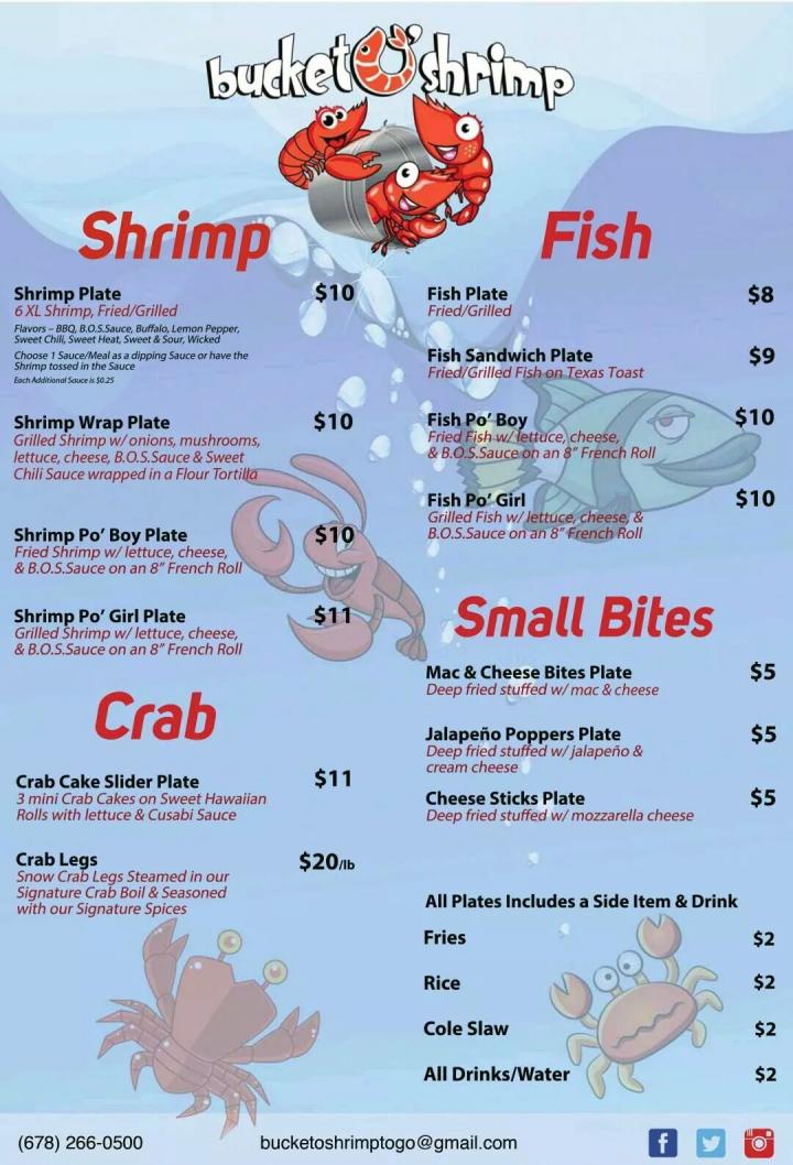 Bucket O' Shrimp - Gainesville, GA menu_pic