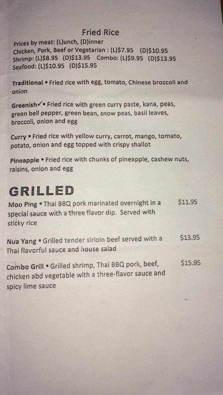 Corner Thai Cafe - Westerly, RI menu_pic