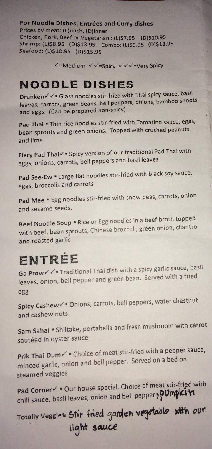 Corner Thai Cafe - Westerly, RI menu_pic