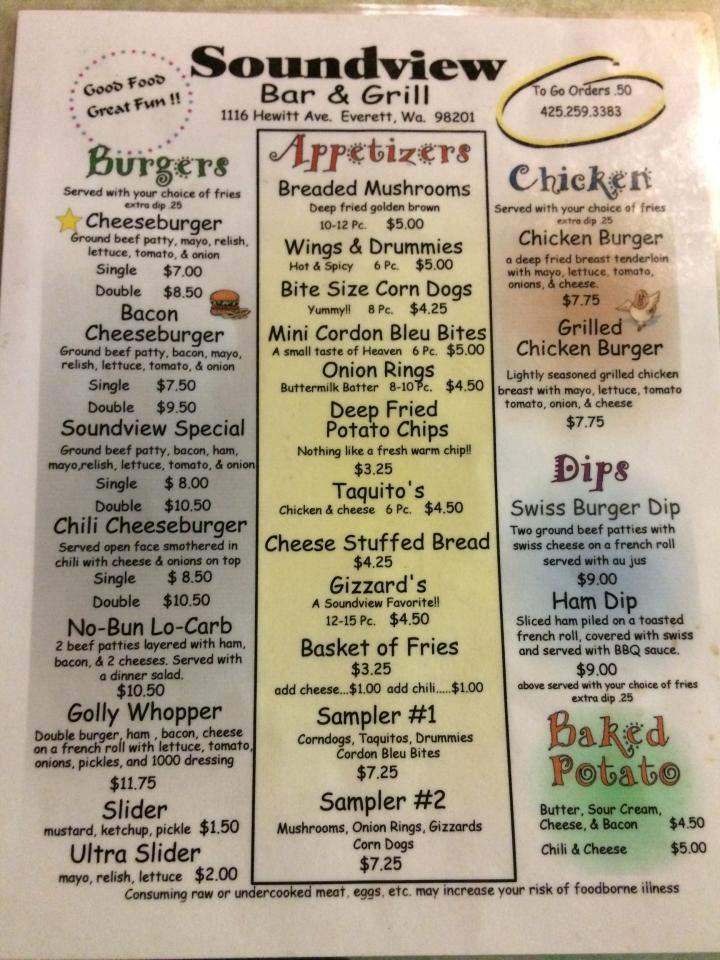 Soundview Tavern - Everett, WA menu_pic