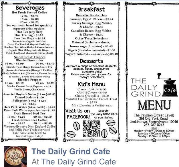 The Daily Grind Cafe - Jenkintown, PA menu_pic