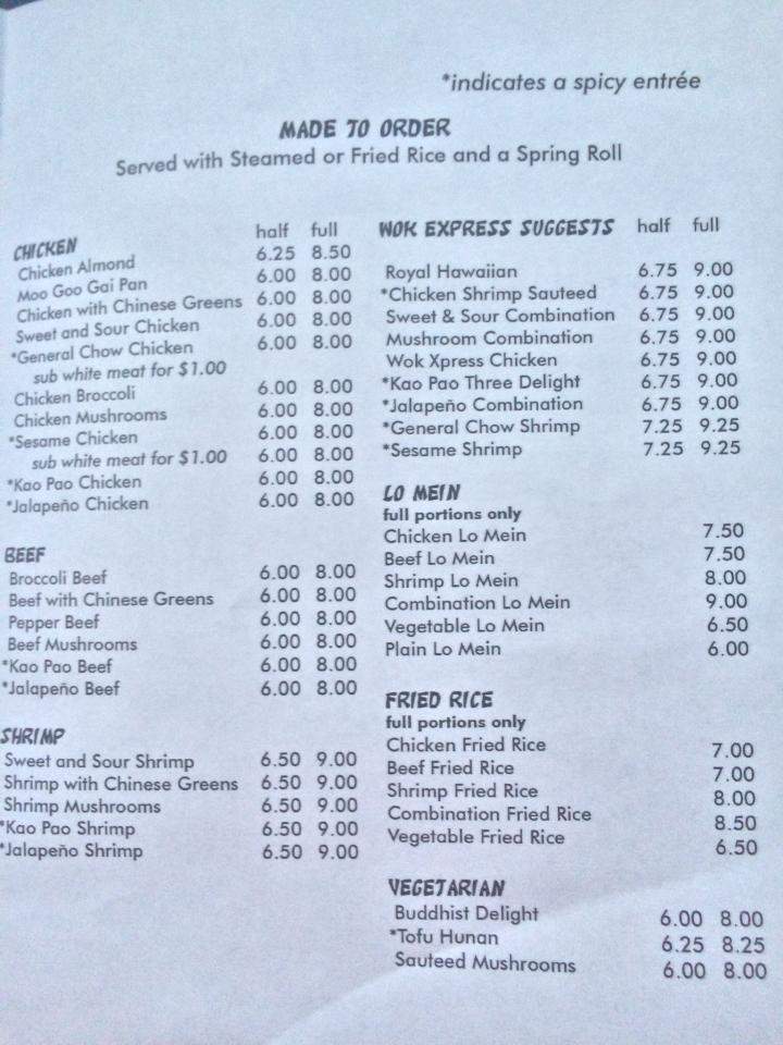 Wok Xpress - Edinburg, TX menu_pic