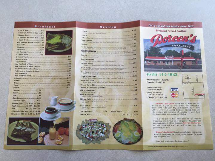 Doreen's Restaurant - Sparta, IL menu_pic