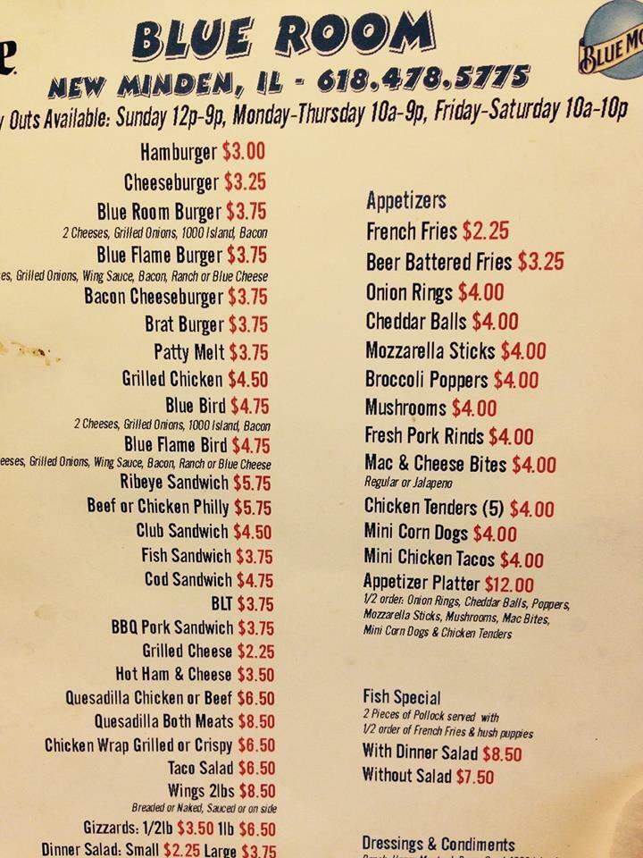 Blue Room - Nashville, IL menu_pic