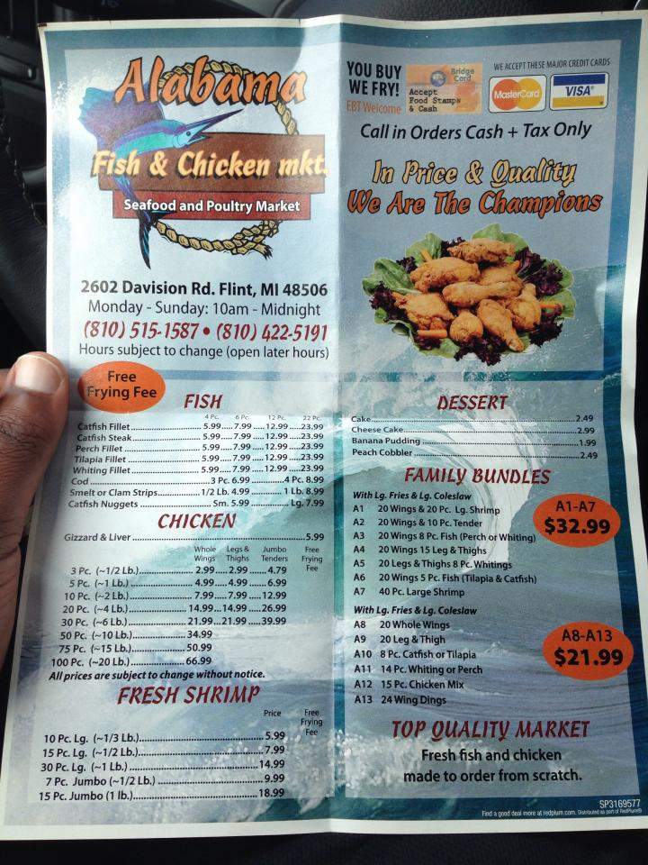 Alabama Fish Chicken - Flint, MI menu_pic