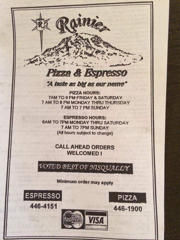 Rainier Pizza & Espresso - Rainier, WA menu_pic
