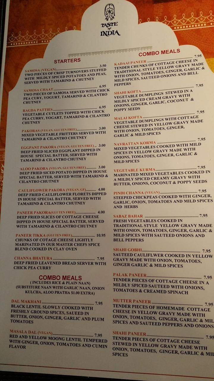 Taste of India - Cedar Falls, IA menu_pic