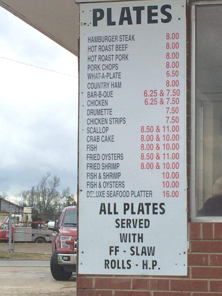 Dixie Drive-In Restaurant - Lumberton, NC menu_pic
