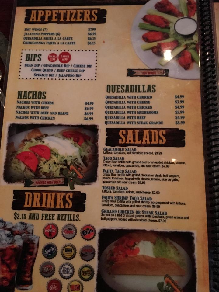 El Patio Mexican Restaurant - Gainesville, FL menu_pic