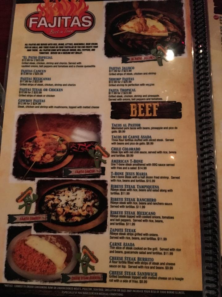 El Patio Mexican Restaurant - Gainesville, FL menu_pic