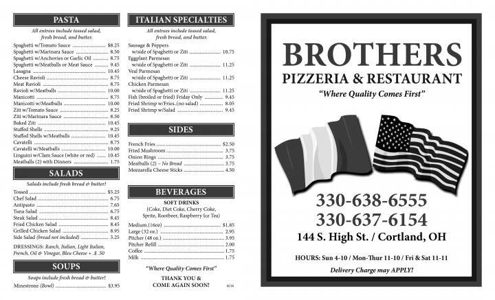 Brother's Pizza & Restaurant - Cortland, OH