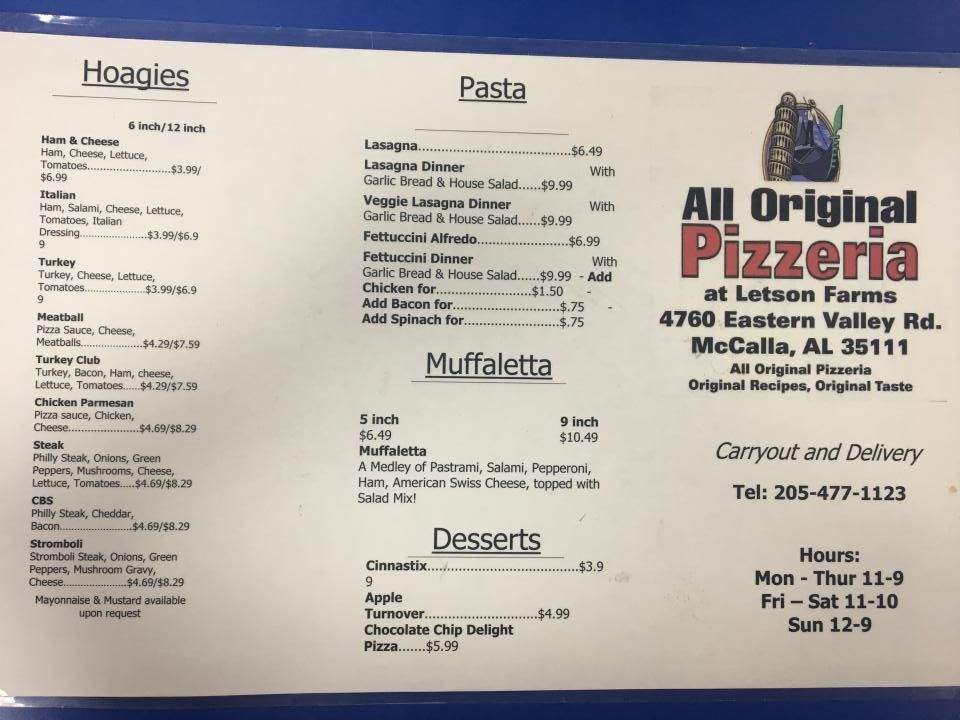 All Original Pizzeria - McCalla, AL