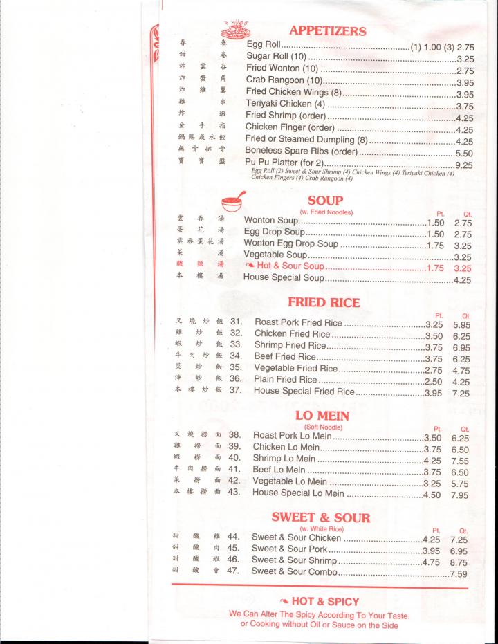 Panda Garden - Cleveland, TN menu_pic