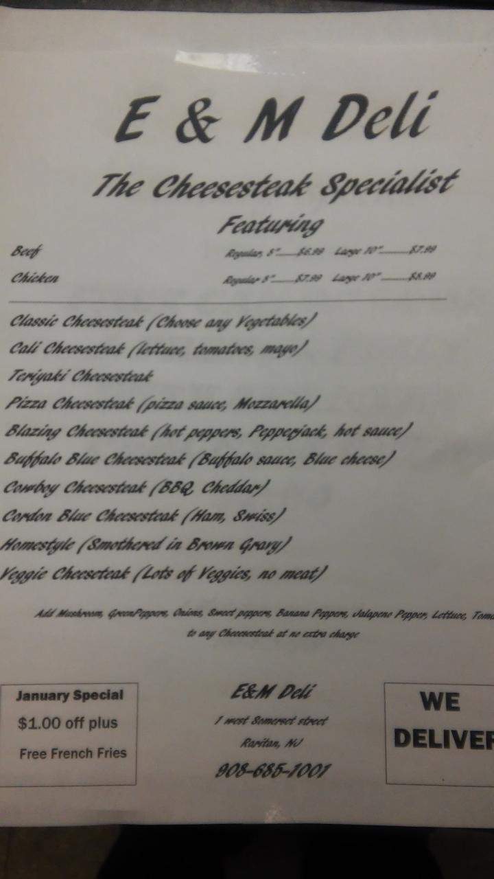 E & M Convenience Stop & Deli - Raritan, NJ menu_pic