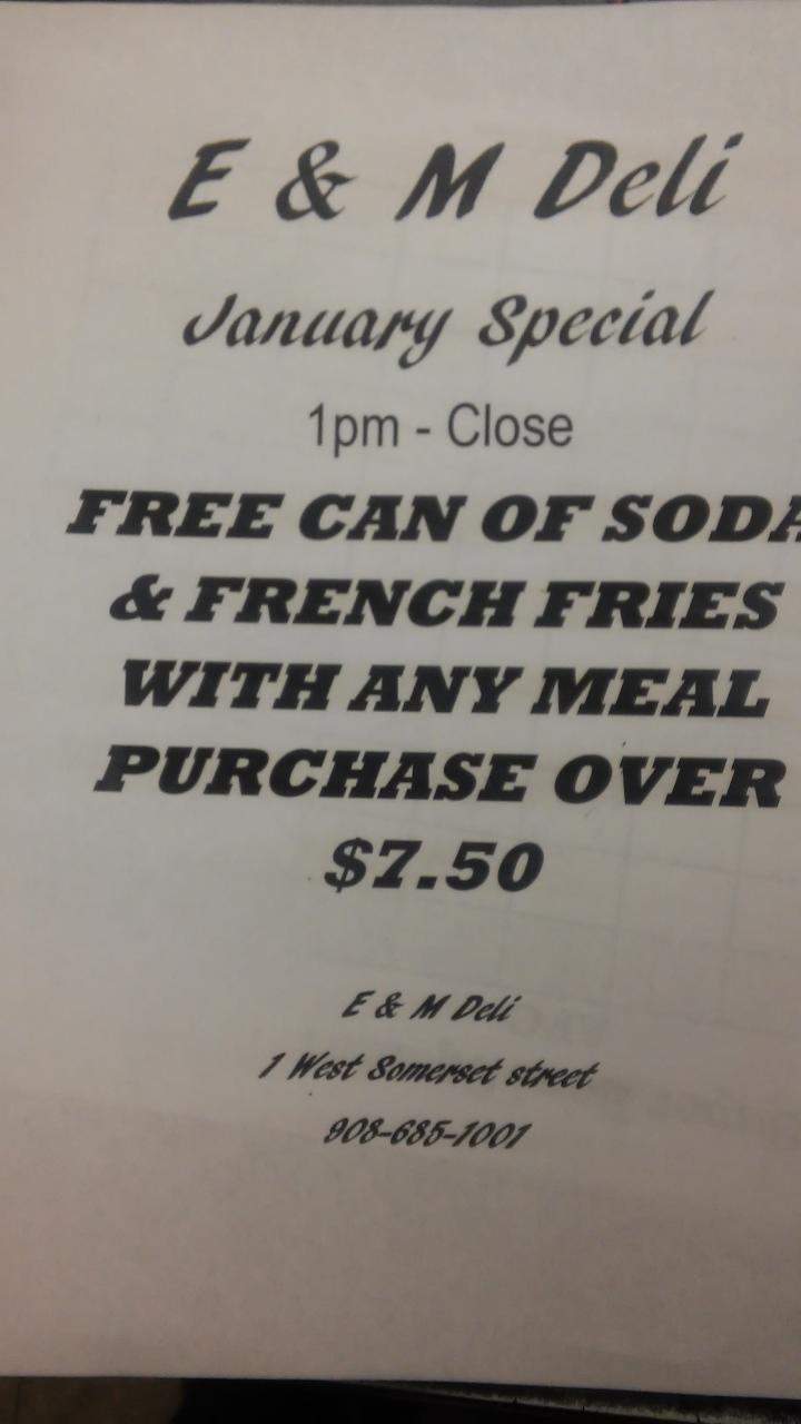 E & M Convenience Stop & Deli - Raritan, NJ menu_pic