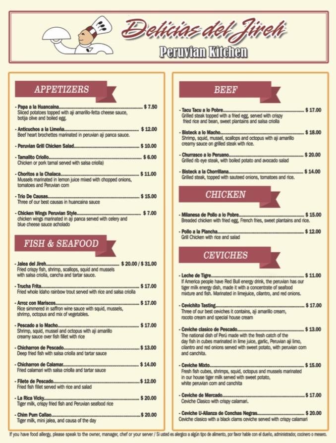 Delicias Del Jireh Peruvian Kitchen - White Plains, NY