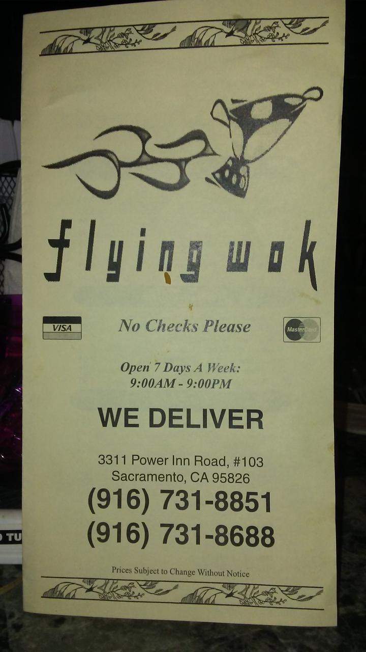 Flying Wok - Sacramento, CA menu_pic
