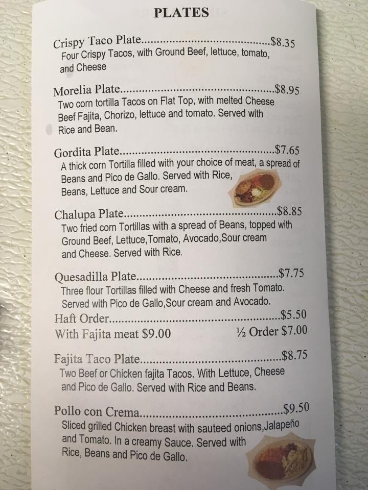 Taqueria Sergios - La Grange, TX menu_pic