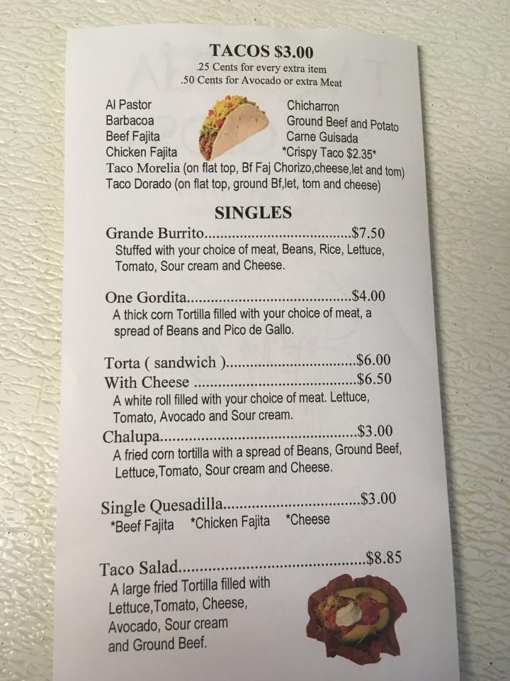 Taqueria Sergios - La Grange, TX menu_pic