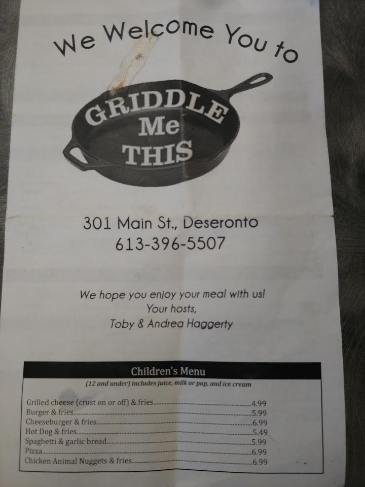 Griddle Me This - Deseronto, ON menu_pic