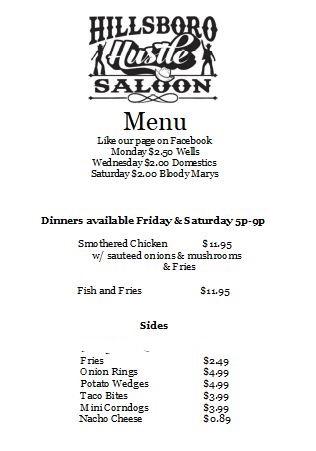 Hillsboro Hustle Saloon - Hillsboro, IN menu_pic