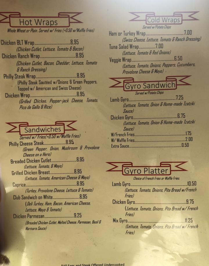 New York Diner - Charlotte, NC menu_pic