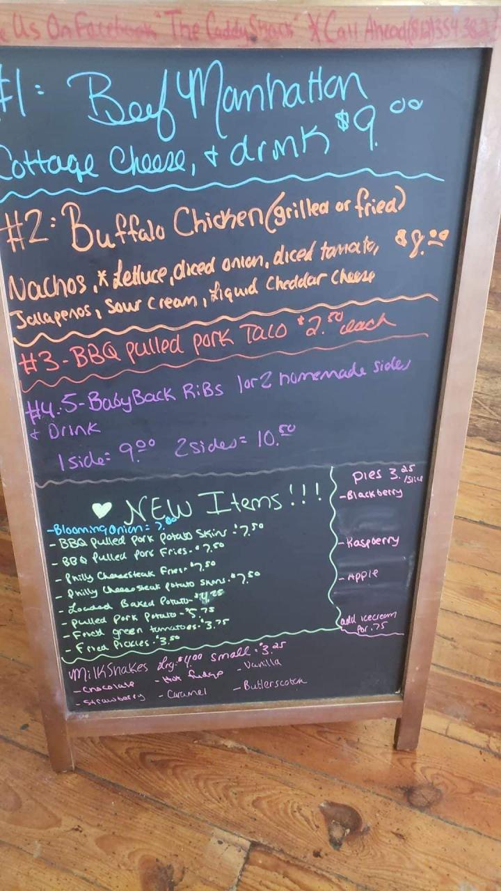 Caddyshack - Petersburg, IN menu_pic