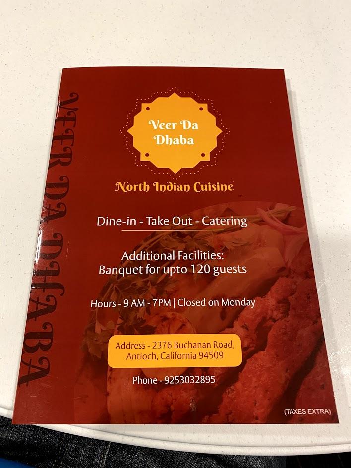 Veer Da Dhaba - Antioch, CA menu_pic