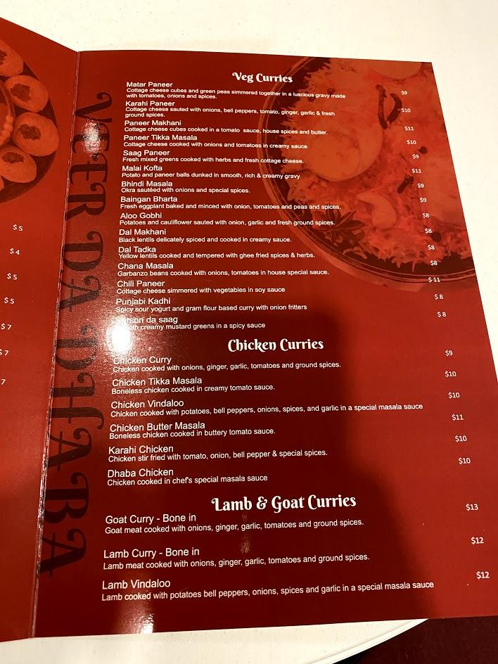 Veer Da Dhaba - Antioch, CA menu_pic