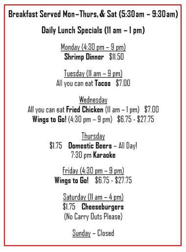 Circle II - Heyworth, IL menu_pic