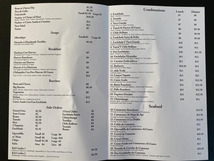 El Guadalajara - Fernley, NV menu_pic