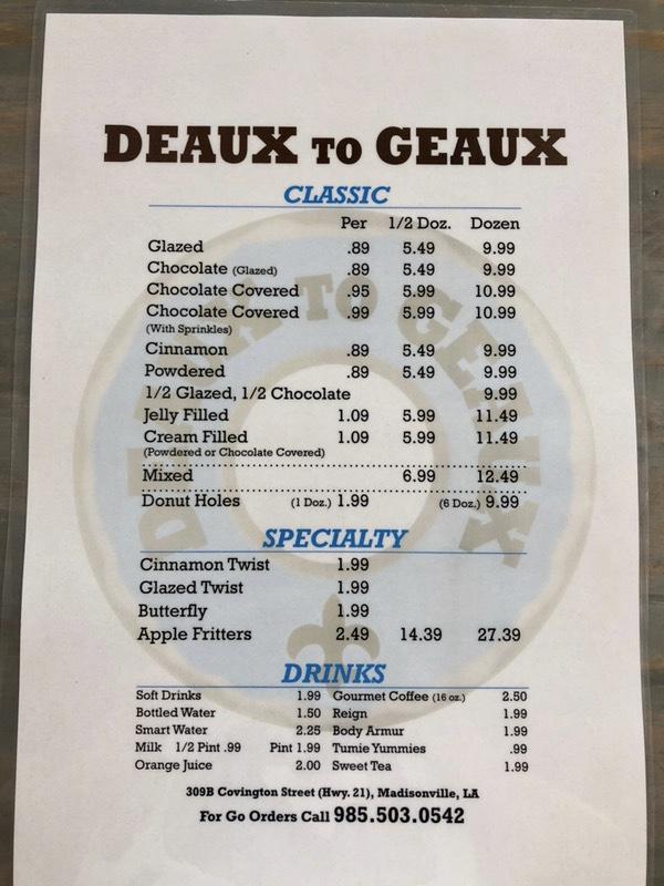 Deaux To Geaux - Madisonville, LA menu_pic