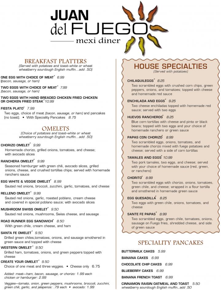 Juan Del Fuego - Norman, OK menu_pic