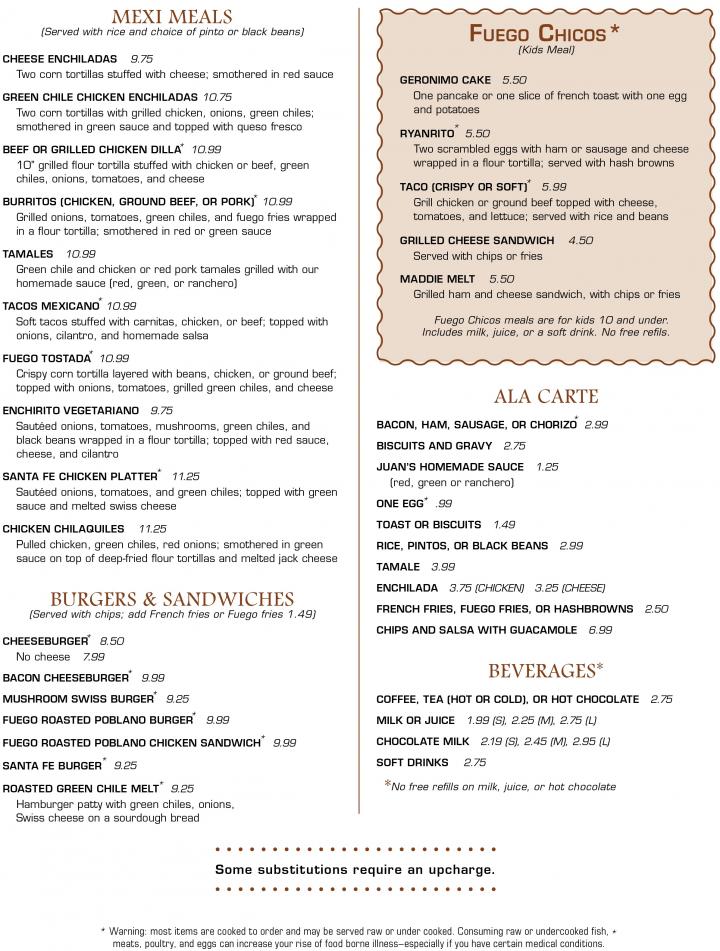 Juan Del Fuego - Norman, OK menu_pic