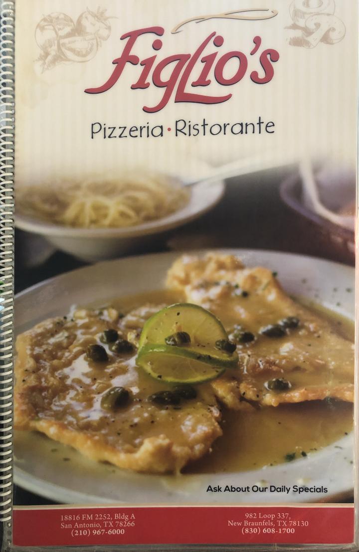 Figlios Pizzeria - San Antonio, TX menu_pic