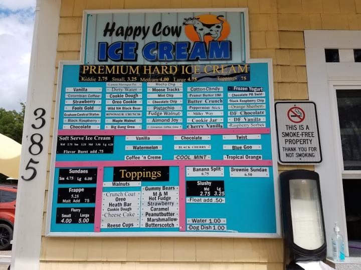 Happy Cow Ice Cream Shop Llc - Laconia, NH menu_pic