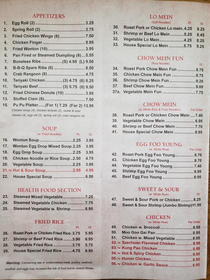Lucky Buffet - St. Albans, VT menu_pic