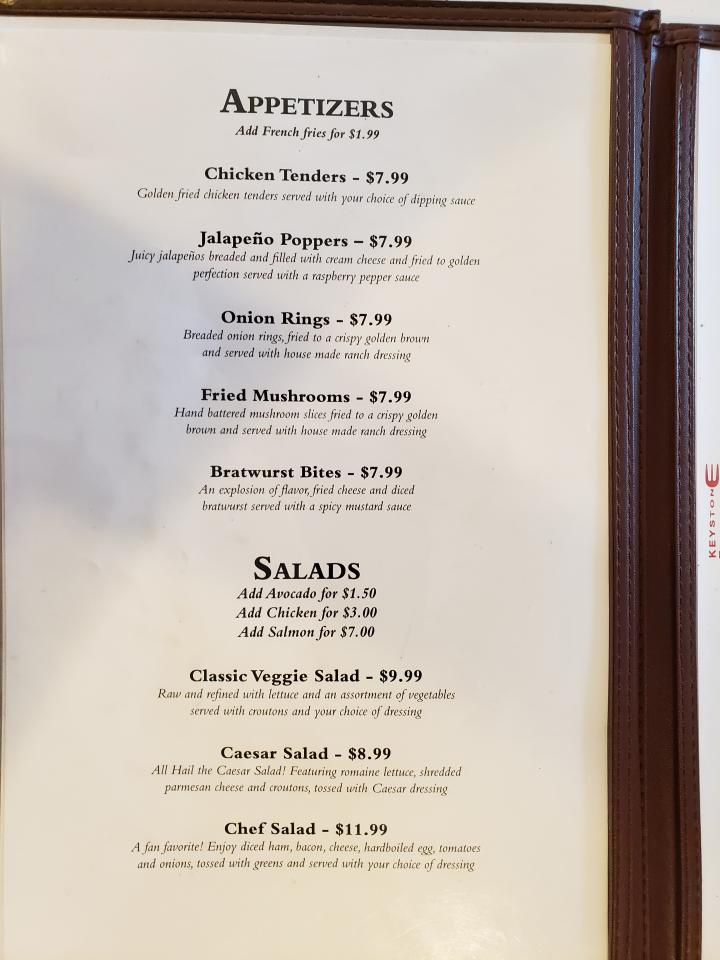 The Front Porch Restaurant and Bar - Keystone, SD menu_pic