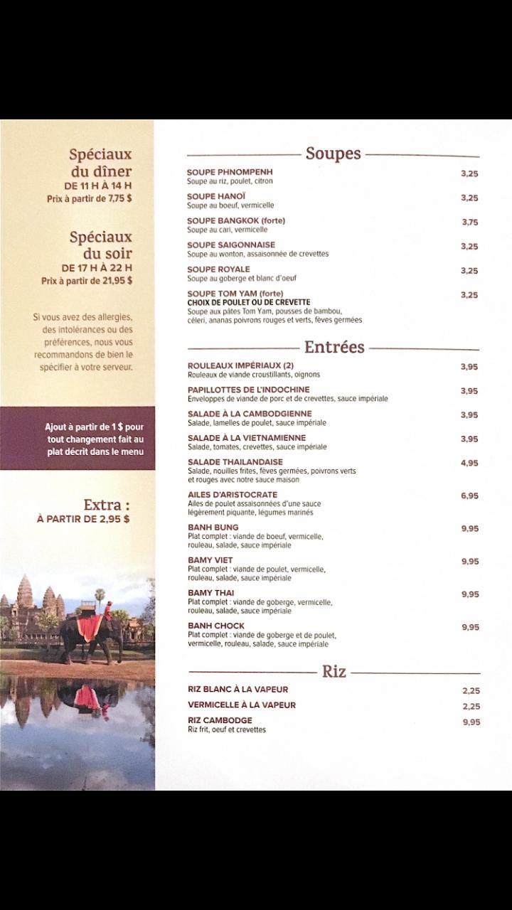 Restaurant Cambodiana - Repentigny, QC menu_pic