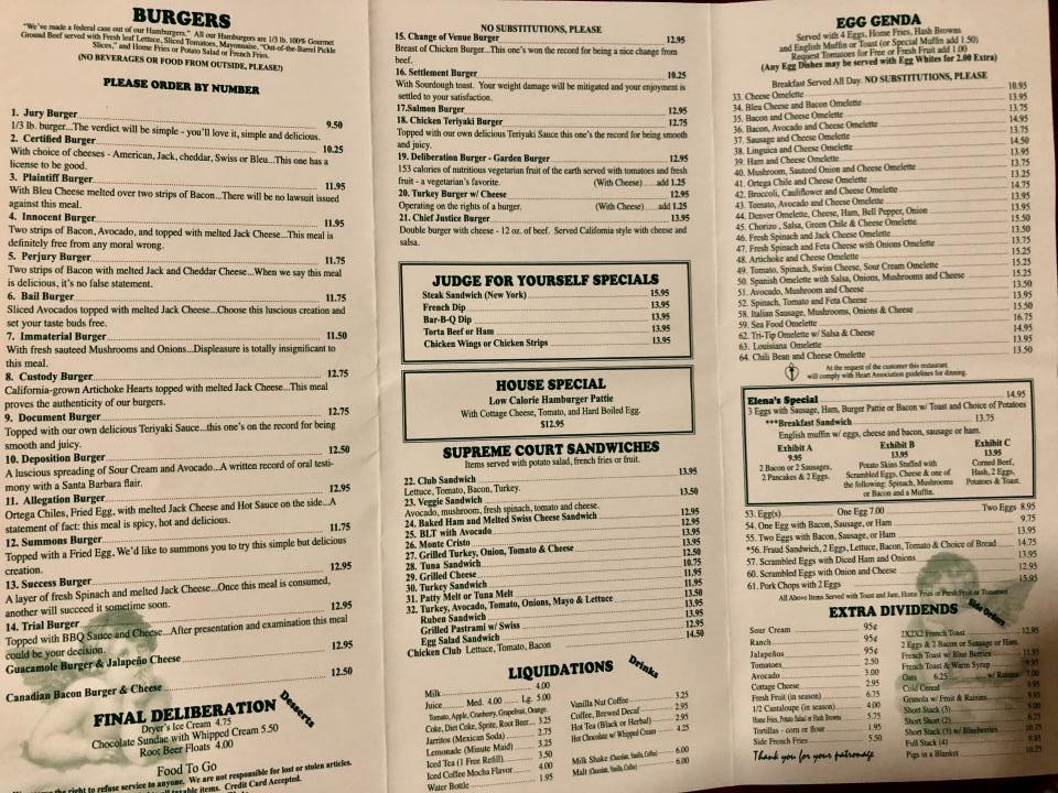 Judge For Yourself Cafe - Santa Barbara, CA menu_pic