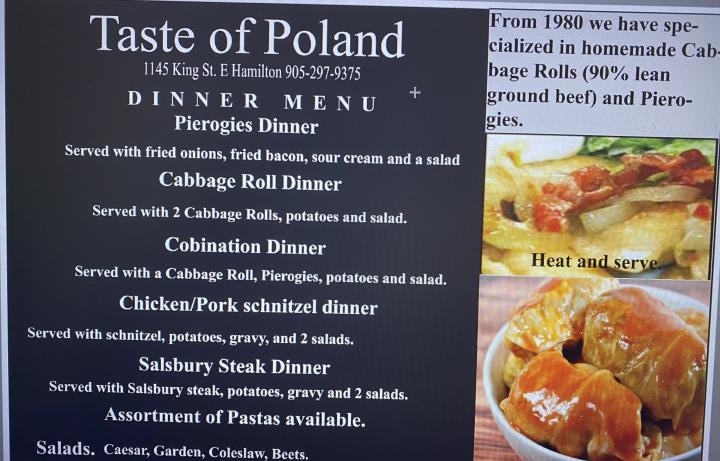 Taste of Poland - Hamilton, ON menu_pic