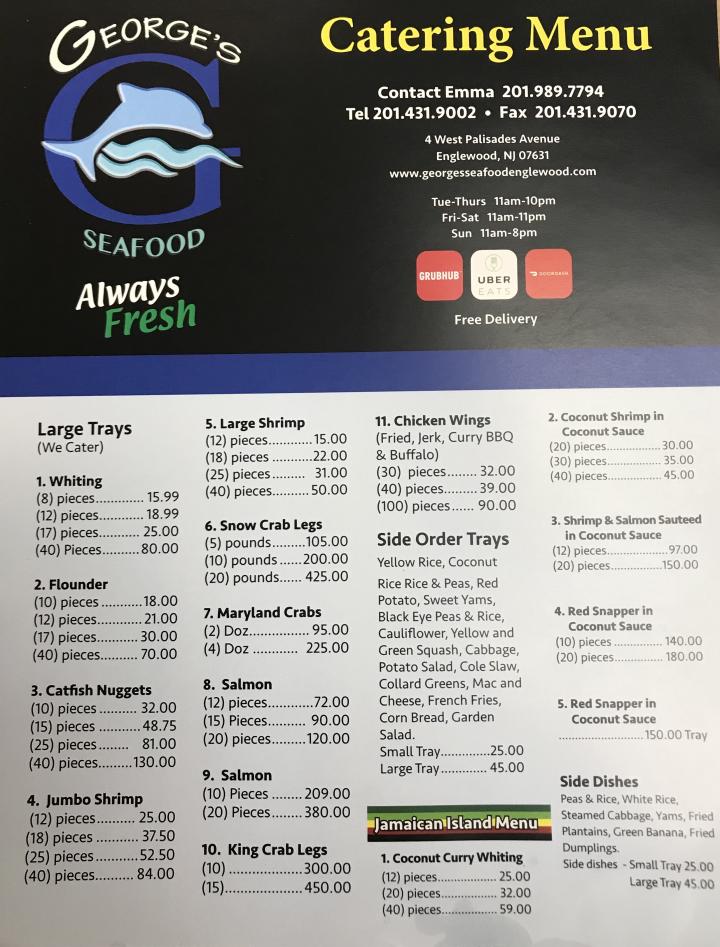 George's Seafood - Englewood, NJ menu_pic