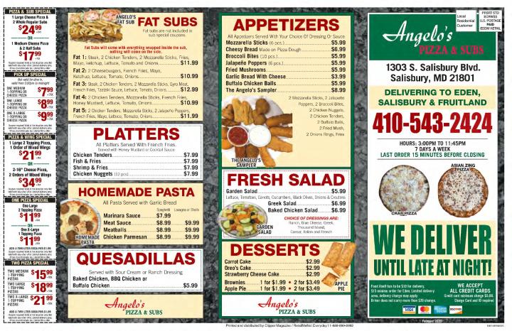 Angelo's Pizza and Subs - Salisbury, MD menu_pic