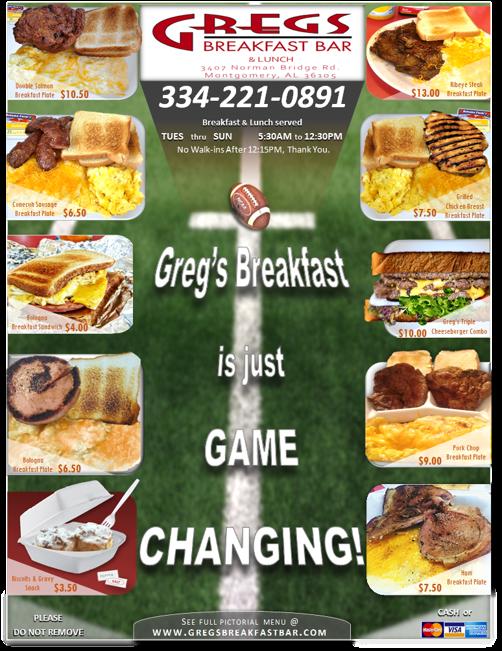 Greg's Breakfast Bar - Montgomery, AL