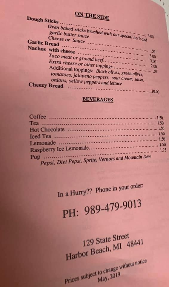 Ernestos Pizzeria - Harbor Beach, MI menu_pic