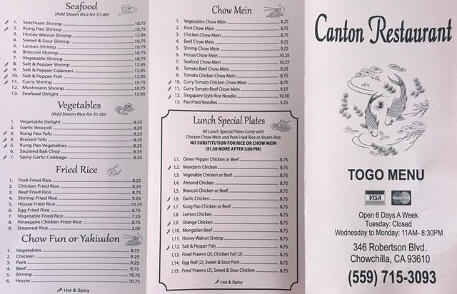 Canton Restaurant - Chowchilla, CA