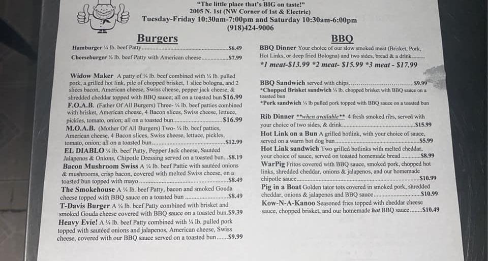 Jay Henry's - McAlester, OK menu_pic