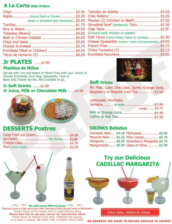 Adelita's Restaurant - Helendale, CA menu_pic