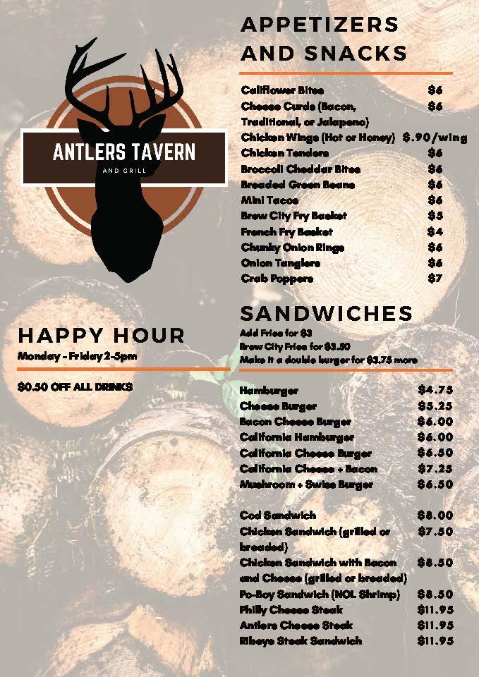 Antler's Tavern & Grill - Ingram, WI menu_pic